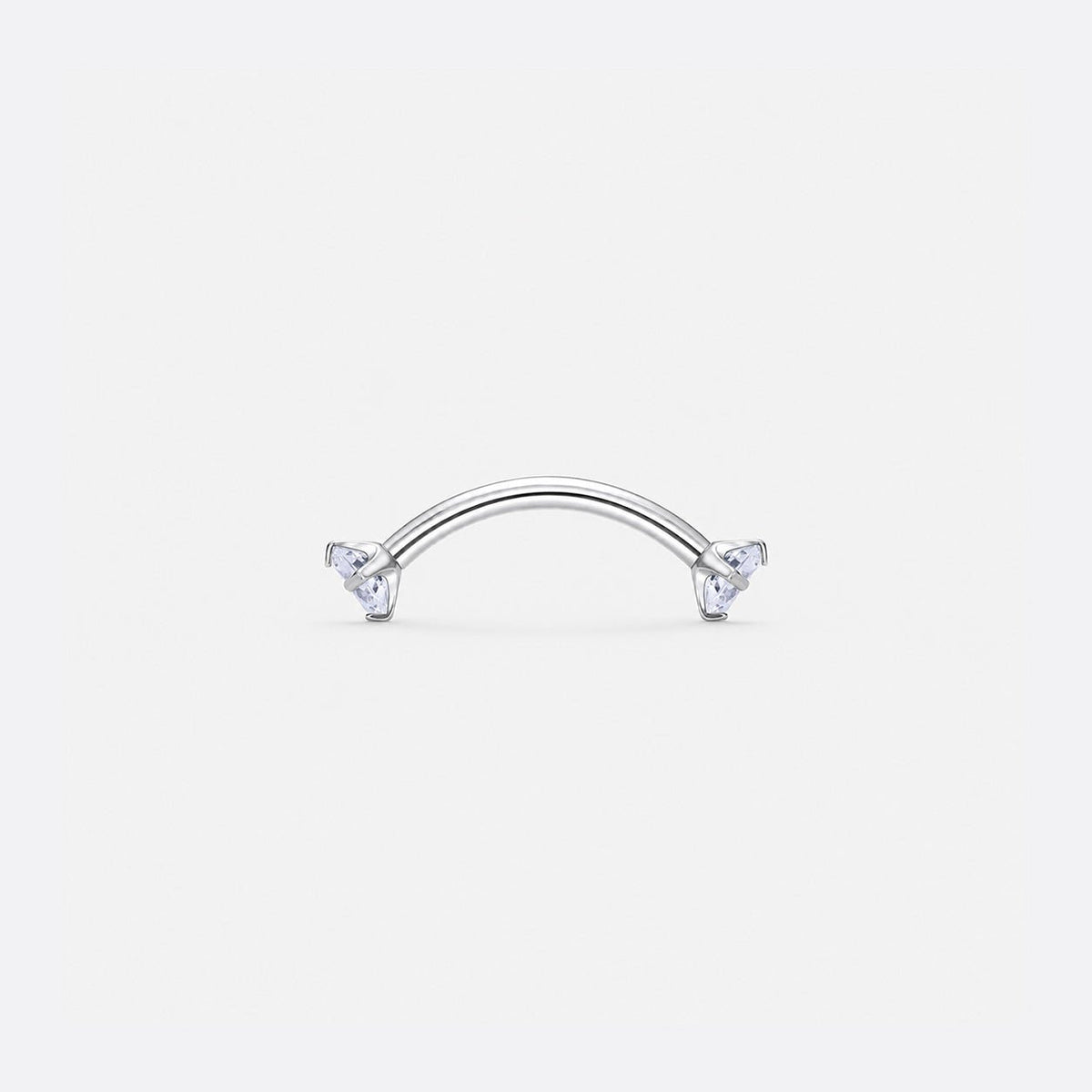 Twin Gem Curved Barbell silver-coloured 6 mm