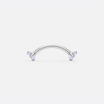 Twin Gem böjd barbell silverfärgad 8 mm