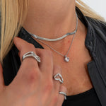 Twisted Heart Ring Sølvfarvet - BY CARA