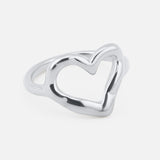 Twisted Heart Ring Sølvfarvet