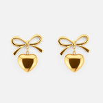 Valerie Bow Heart Studs 18K Guldbelagt - BY CARA