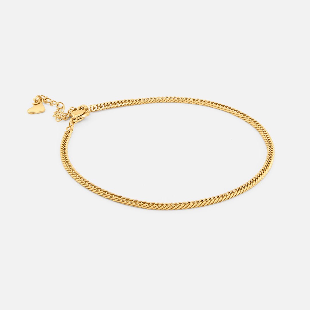 Wave Ankelkæde 18K Guldbelagt - BY CARA