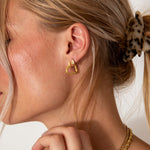 Wave Heart Hoops 18K Guldbelagt 20 mm - BY CARA