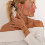Wave Heart Hoops 18K Guldbelagt 20 mm - BY CARA
