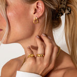 Wave Heart Hoops 18K Guldbelagt 20 mm - BY CARA