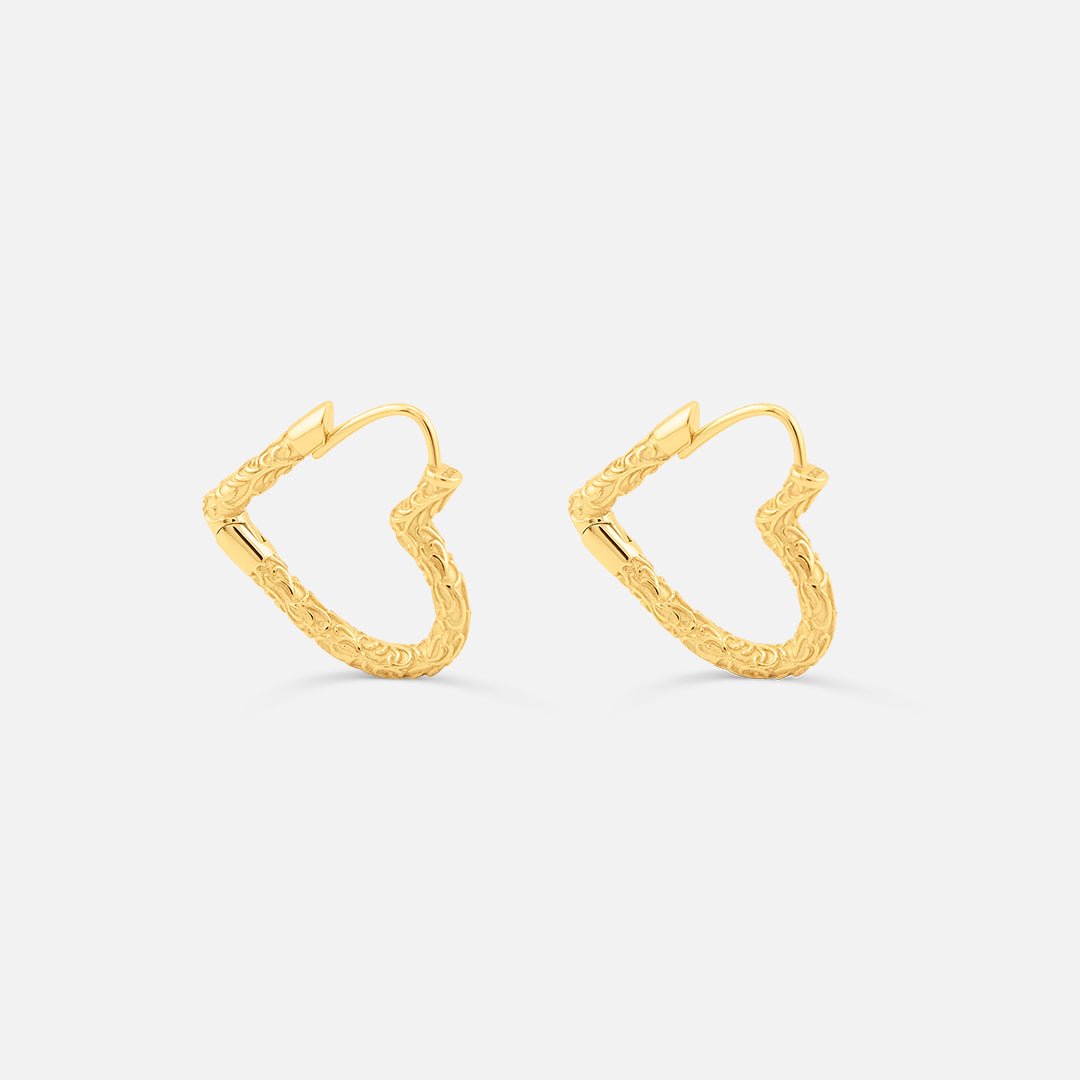 Wave Heart Hoops 18K Guldbelagt 20 mm - BY CARA