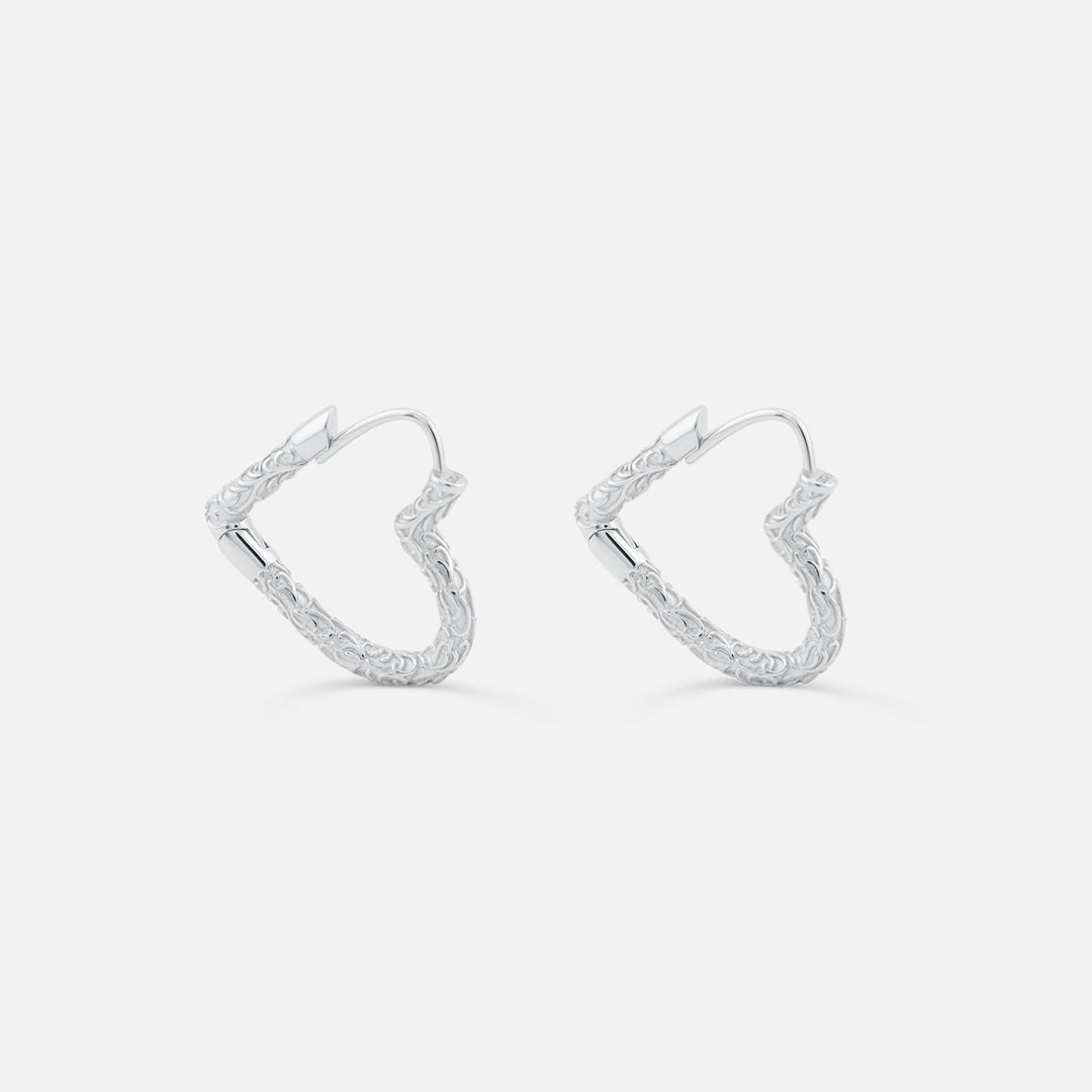 Wave Heart Hoops 925 Sølv 20 mm - BY CARA