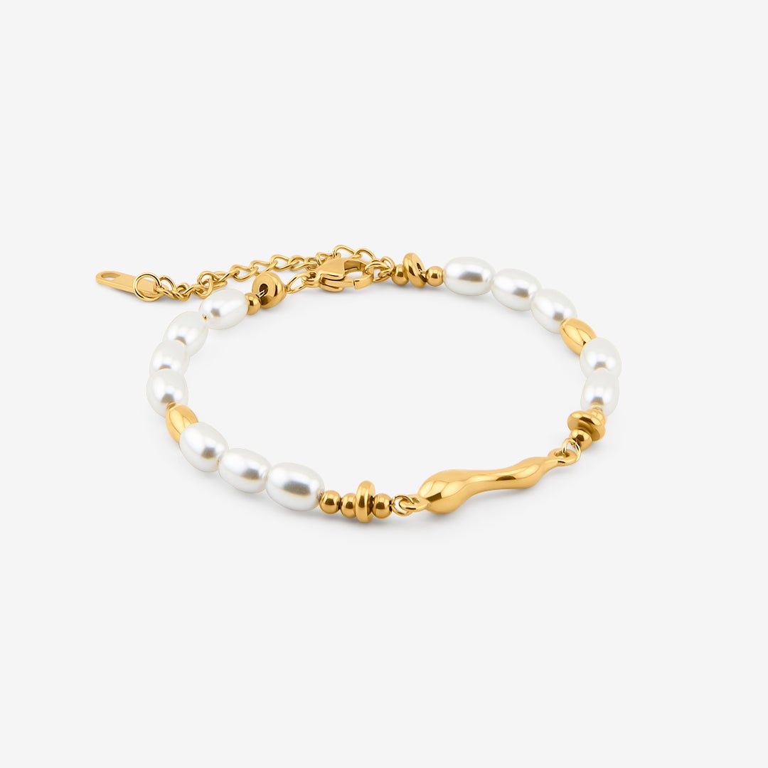 Wave Pearl Armbånd 18K Guldbelagt - BY CARA