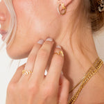 Wave Ring 18K Guldbelagt - BY CARA