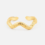 Wave Texture Ring 18K Guldbelagt