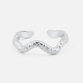Wave Texture Ring Sølvfarvet