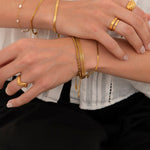 Wide Mesh Armbånd 18K Guldbelagt 6 mm - BY CARA