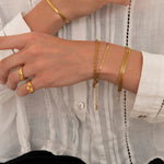 Wide Mesh Armbånd 18K Guldbelagt 6 mm - BY CARA