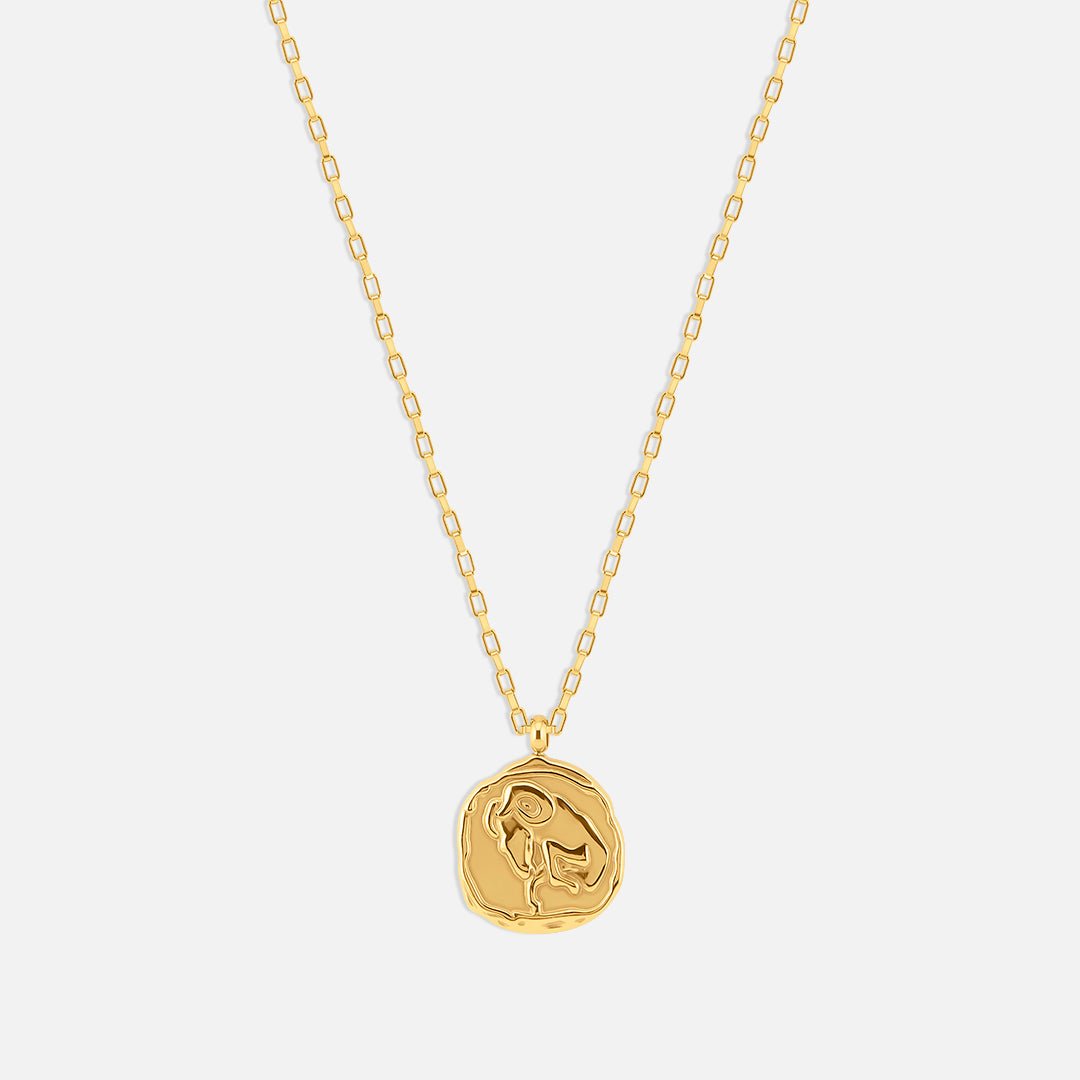Zodiac Coin Halskæde 18K Guldbelagt - BY CARA