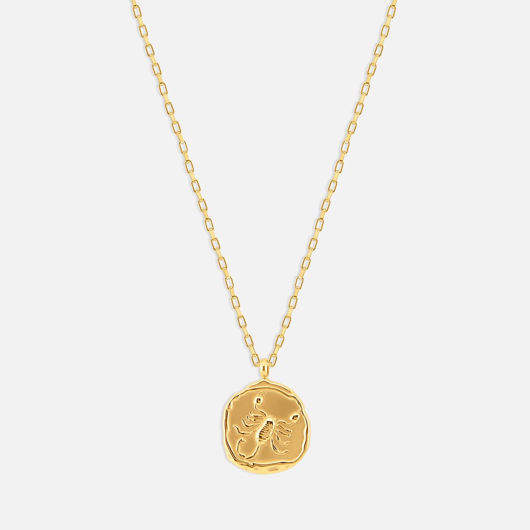 Zodiac Coin Halskæde 18K Guldbelagt - BY CARA